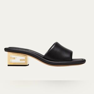 Fendi FF Baguette Motif Wide-Band Slides